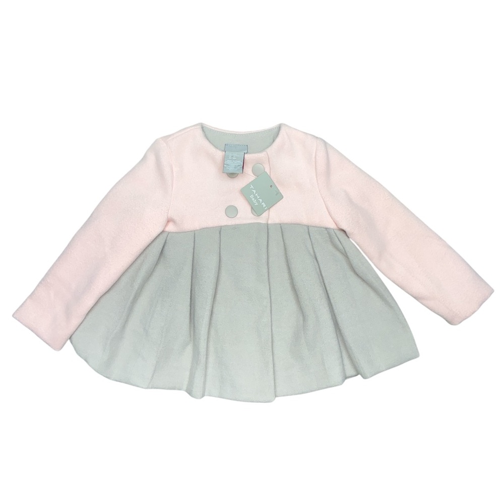 Tahari Baby Pink and Gray Baby Dress